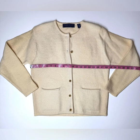 Karen Scott Women’s 100% Wool Cardigan Sweater Size-  Petite Small PS - Picture 5 of 7